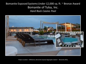 Bomanite of Tulsa created a game winning pool deck at the Hard Rock Casino with Bomanite Exposed Alloy decorative concrete 