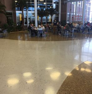 Infinite Campus used Bomanite Custom Polishing Systems Modena Monolithic and Renaissance Deep Grind to create a Natural looking Floor with a Beach Vibe