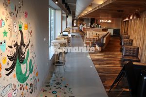 Starbucks Coffeehouse Brookside Creates Community Design with Bomanite Modena SL Polished Concrete Floors in Kansas City installed by Musselman and Hall