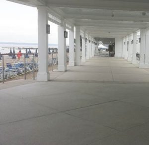 The Westchester Country Club Beach Club chose to install a platinum product from the Bomanite Exposed Aggregate System using Bomanite Revealed in two colors with stone and glass aggregates created durable walkways for the outdoor application installed by Beyond Concrete out of Keyport, NJ