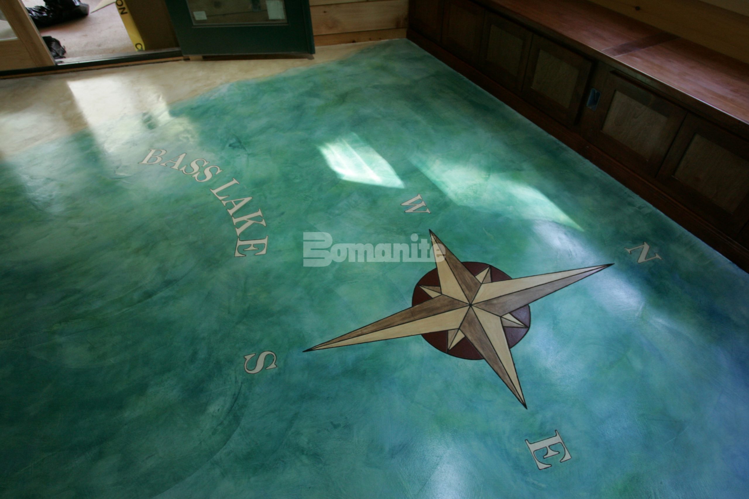 Working with the Homowner, Heritage Bomanite created a feeling of water and sand with the Bomanite Micro-Top System as the base and Bomanite Con-Color as the water and sand elements