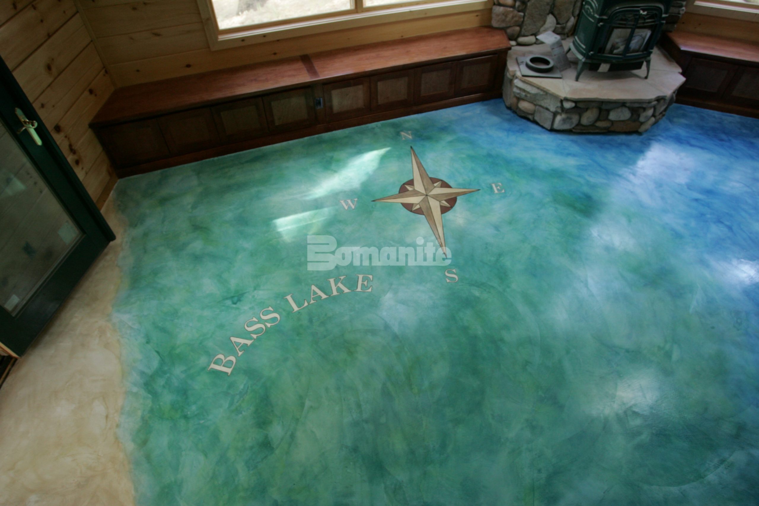Working with the Homowner, Heritage Bomanite created a feeling of water and sand with the Bomanite Micro-Top System as the base and Bomanite Con-Color as the water and sand elements