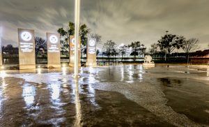 Texas Bomanite installed approximately 3,000 SF of Bomanite Sandscape Refined Antico to create a decorative concrete hardscape that honors veterans across all branches of the military.