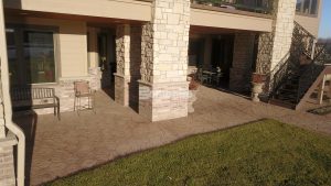 Bomanite Canyon Stone imprinted concrete patio provides beautiful backyard retreat for homeowners