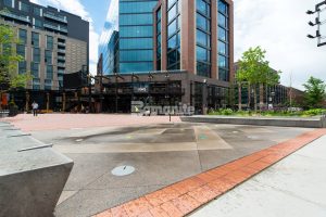 Bomanite Sandscape and Bomanite VitraFlor installations by Colorado Hardscapes create sophisticated features in Downtown Denver’s McGregor Square.