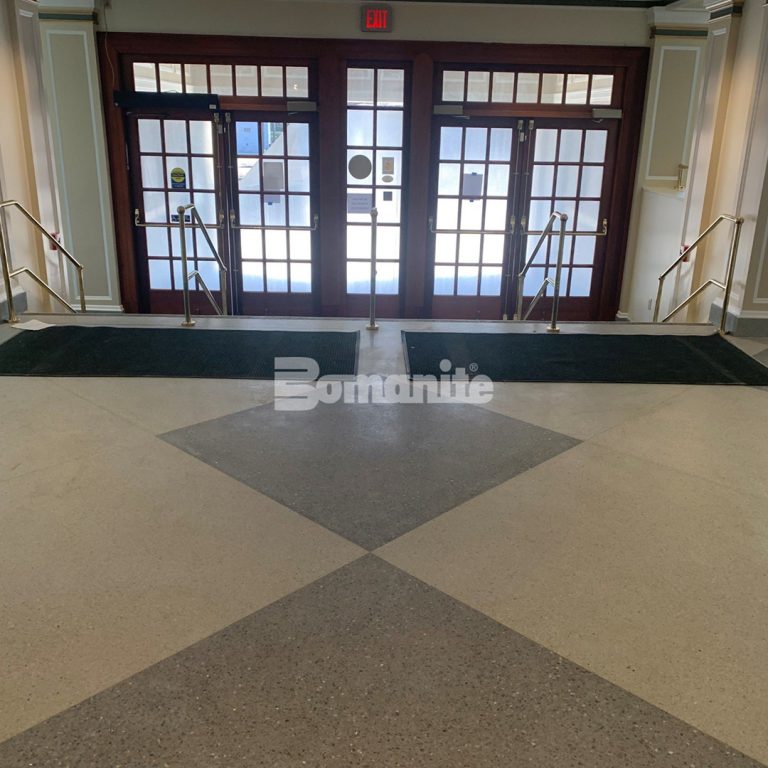 Premier Concrete Construction installs Bomanite Modena TG Epoxy Terrazzo at historic theater.