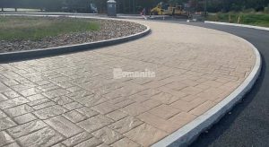 Connecticut Bomanite Systems installed Bomanite Imprint Systems at modern roundabout in Branford, CT.