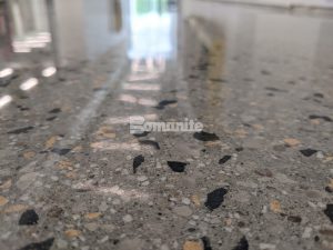 Musselman & Hall created a custom seeded aggregate finish with their installation of Bomanite VitraFlor polished concrete.