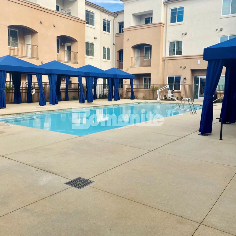 Heritage Bomanite added safety and stylish design to the Maravillosa senior living complex by installing Bomanite Sandscape Texture for the pool deck and patio area.