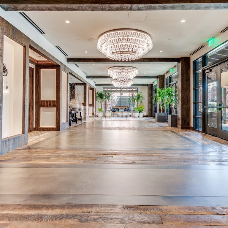 Texas Bomanite installed decorative concrete flooring using Bomanite Patène Artectura, part of the Bomanite Toppings System at Hotel Drover.