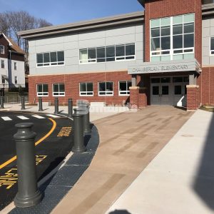 Bomanite Sandscape Texture decorative concrete is used to create plank effect in renovation at Chamberlain Elementary by Connecticut Bomanite.