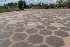 Bomanite Sandscape Texture provides Rolla residents with a distinct decorative concrete median as part of their realignment of University Drive.