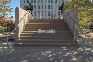 Musselman & Hall installed Bomanite Revealed decorative concrete on existing stairs and walls in Omaha, NE.
