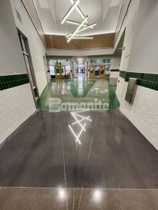 Texas Bomanite installed Bomanite VitraFlor decorative concrete at Hornsby-Dunlap Elementary in suburbs of Austin, TX.