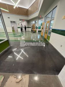 Texas Bomanite installed Bomanite VitraFlor decorative concrete at Hornsby-Dunlap Elementary in suburbs of Austin, TX.