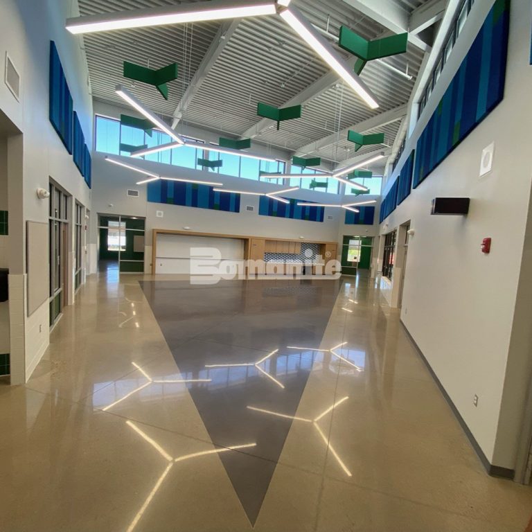 Texas Bomanite installed Bomanite VitraFlor decorative concrete at Hornsby-Dunlap Elementary in suburbs of Austin, TX.