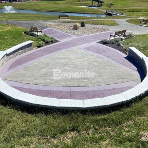 Musselman and Hall installed Bomanite Revealed decorative concrete at Mosaic Life Care Center Ribbon Pavilion.