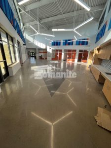 Texas Bomanite installed Bomanite VitraFlor decorative concrete at Smith Elementary in suburbs of Austin, TX.
