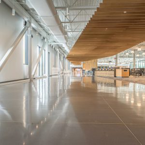 Bomanite Belcolore decorative concrete installed at Lee’s Summit High School, MO, by Musselman & Hall Contractors.