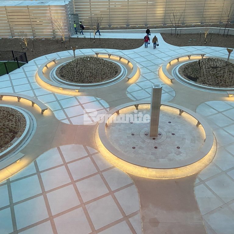 Musselman & Hall installed Bomanite Sandscape decorative concrete at Kansas City Airport in Kansas City, MO.