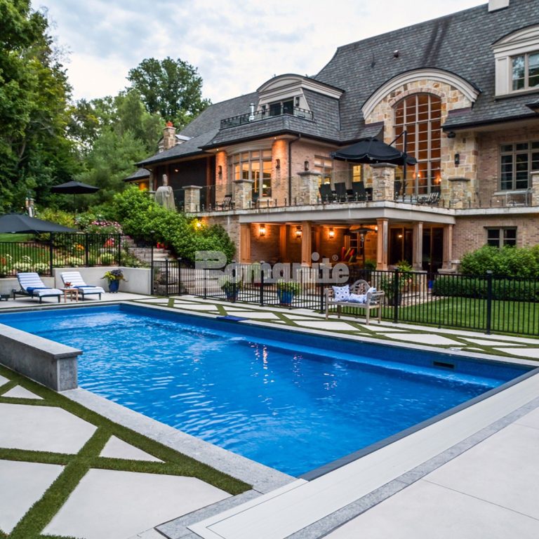 Residential pool deck in Toronto, Canada, using Bomanite Sandscape Refined installed by Bomanite Toronto.