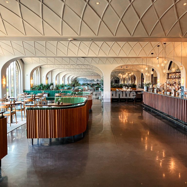 Bomanite Modena SL and Bomanite Modena Monolithic flooring at Longwood Gardens installed by Premier Concrete Construction.