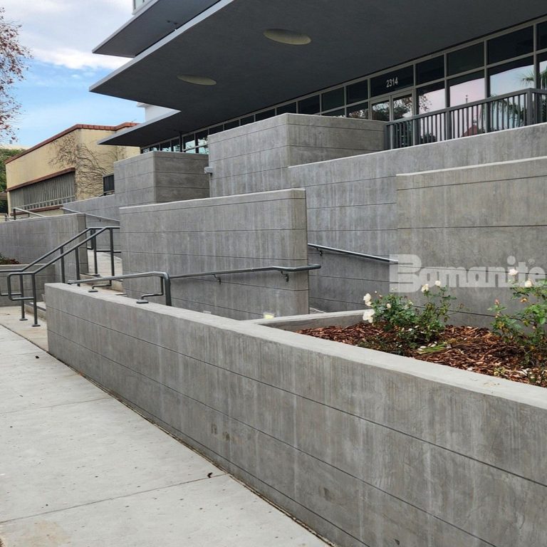 Heritage Bomanite installed decorative concrete vertical walls using Bomanite Micro-Top XT.