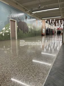Decorative concrete featuring Bomanite Renaissance by Musselman & Hall at Rushton Elementary.