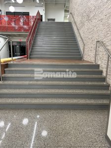 Decorative concrete featuring Bomanite Renaissance by Musselman & Hall at Rushton Elementary.