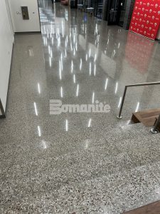 Decorative concrete featuring Bomanite Renaissance by Musselman & Hall at Rushton Elementary.