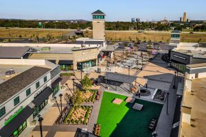 Bomanite Sandscape Texture walkways at Tulsa Premium Outlets in Jenks, OK, installed by Bomanite of Tulsa.
