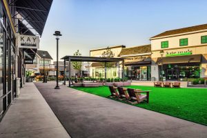 Bomanite Sandscape Texture walkways at Tulsa Premium Outlets in Jenks, OK, installed by Bomanite of Tulsa.