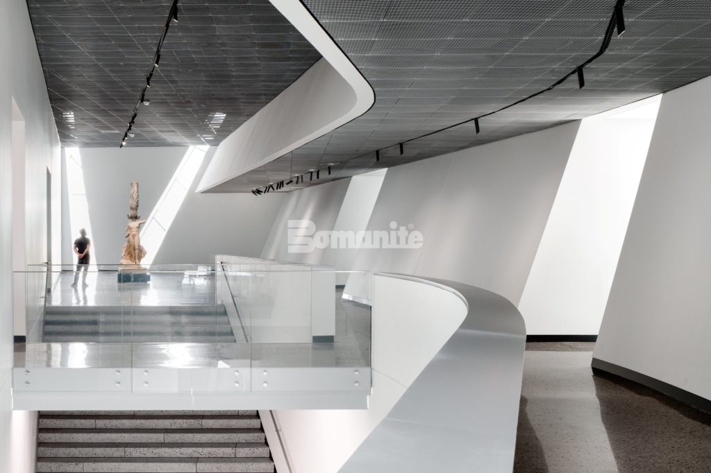 Texas Bomanite installed Bomanite VitraFlor at Crow Museum of Art at University Texas at Dallas.