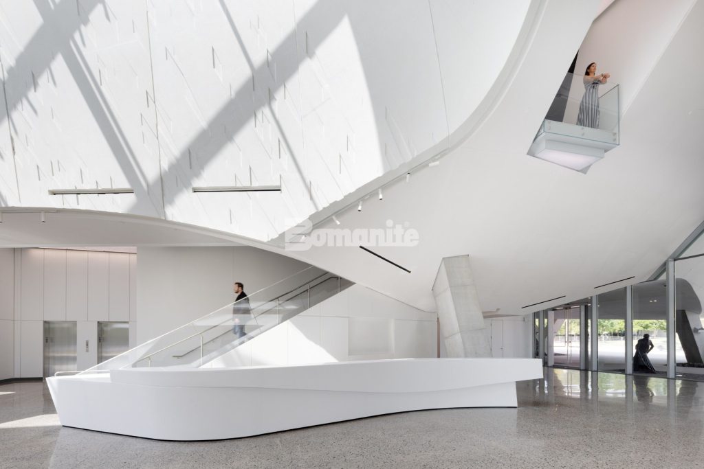 Texas Bomanite installed Bomanite VitraFlor at Crow Museum of Art at University Texas at Dallas.